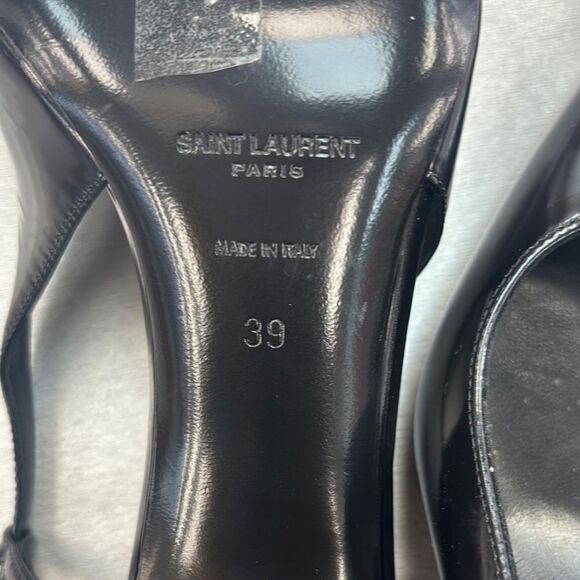 Saint Laurent Women's Black Slingback Heels - Picture 7 of 10